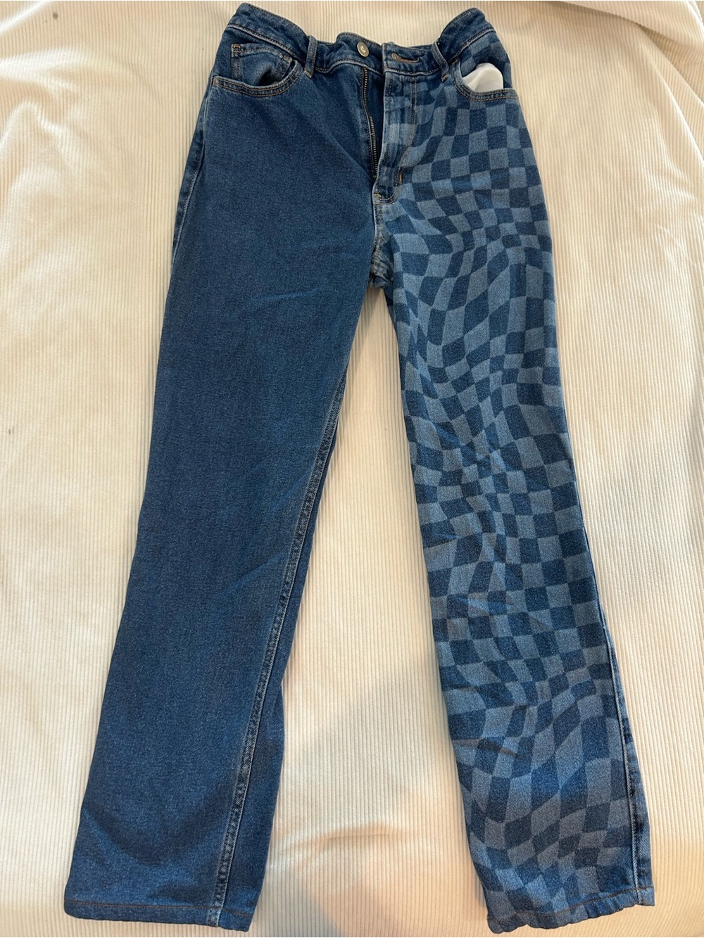 Hollister Juniors Ultra High-Rise '90s Vintage Straight Checkerboard Jeans W26